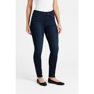 Mossimo Dark Wash Curvy Skinny Jean Premium Denim 5 Pocket Button Closure Size 2